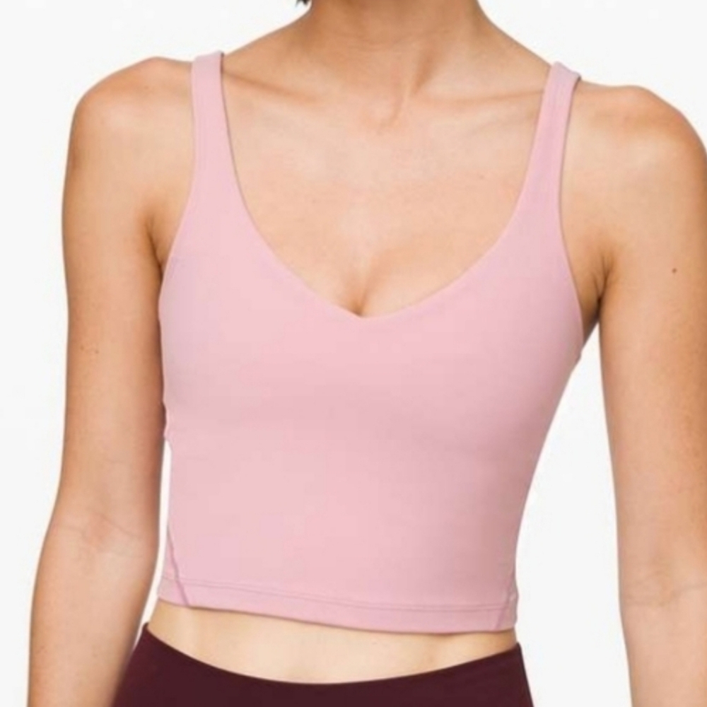 lululemon athletica Pink V-Neck Cropped Tank Top